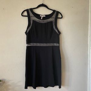 BCBGeneration mid-length dress with silver “lace” cut out details